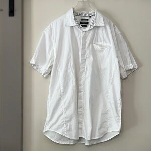 men’s, Kenneth Cole tapered fit white button up shirt size 2X